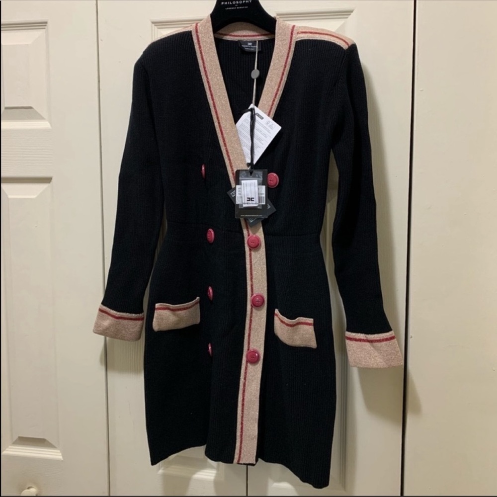 NWT Elisabetta Franchi Double breast dress.Italian size 42 / Us 6
